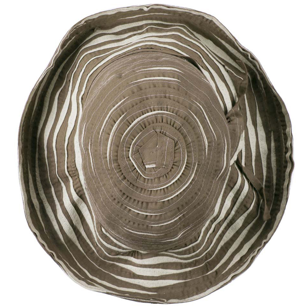 Women's Hat with Offset Spiral Sewn Ribbon