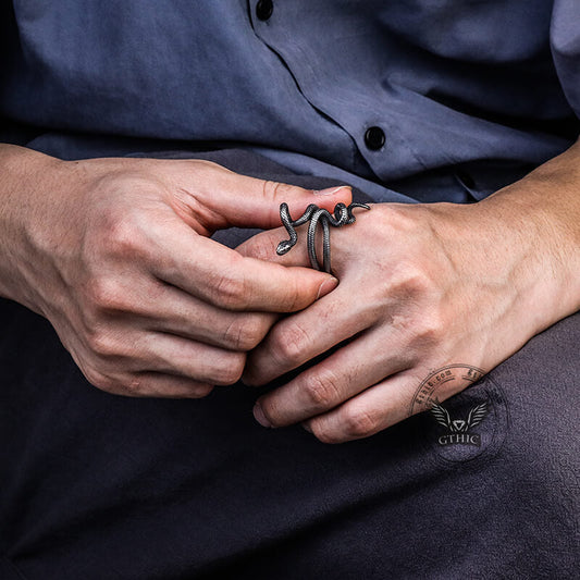 Wild Snake Stainless Steel Animal Ring
