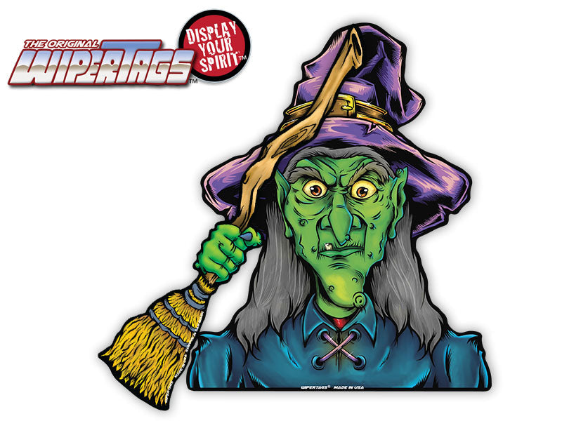 Creepy Witch with Broom WiperTags