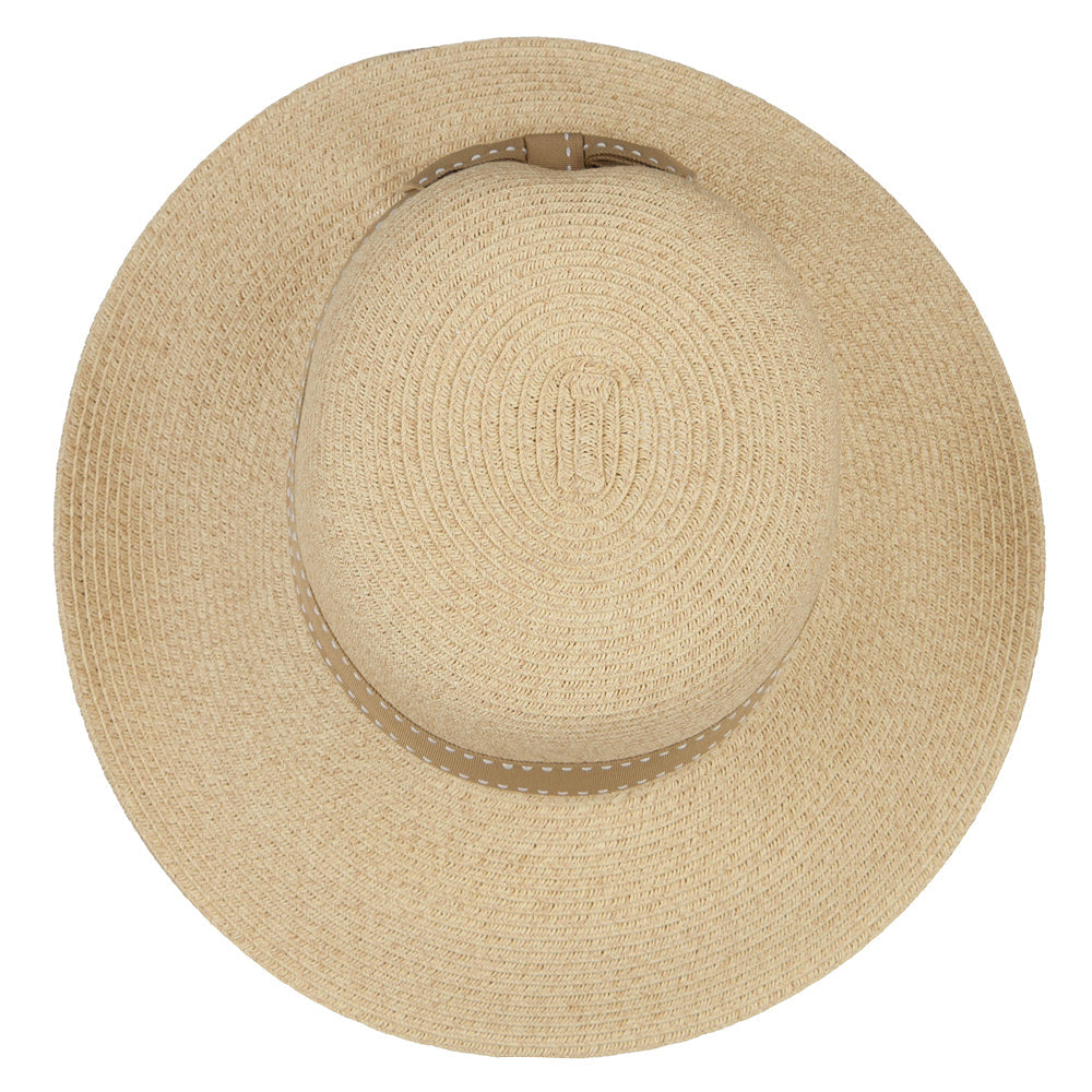 Women's Paper Braid 3.5 Inch Brim Ribbon Hat