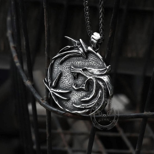 The Medallions Stainless Steel Wolf Pendant