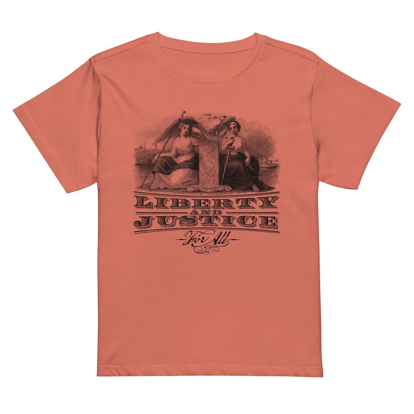 Liberty and Justice Women’s high-waisted t-shirt