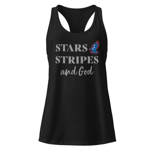 Stars Stripes and God, Women’s Patriotic Faith Tank Top