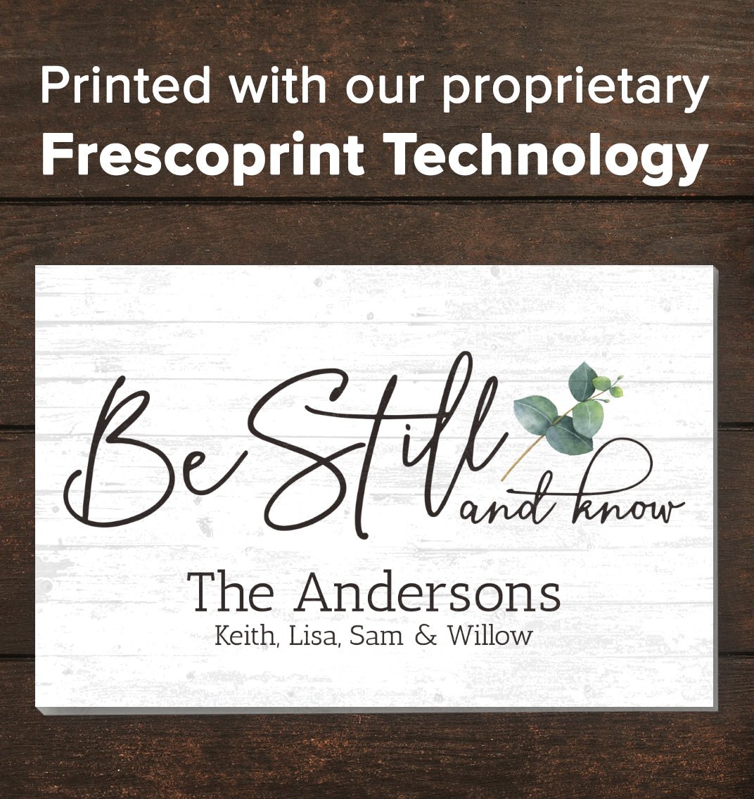 Wooden Be Still and Know Bible Verse Sign Custom Family Name - 16.5" x 10.5"