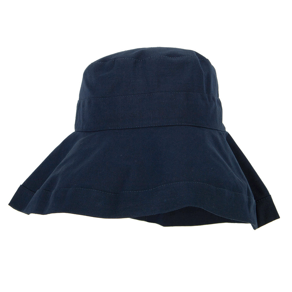 Women's Turn Up Brim Cotton Linen Dressy Bucket Hat