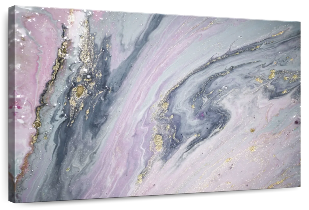 Pink And Grey Abstract Wall Art