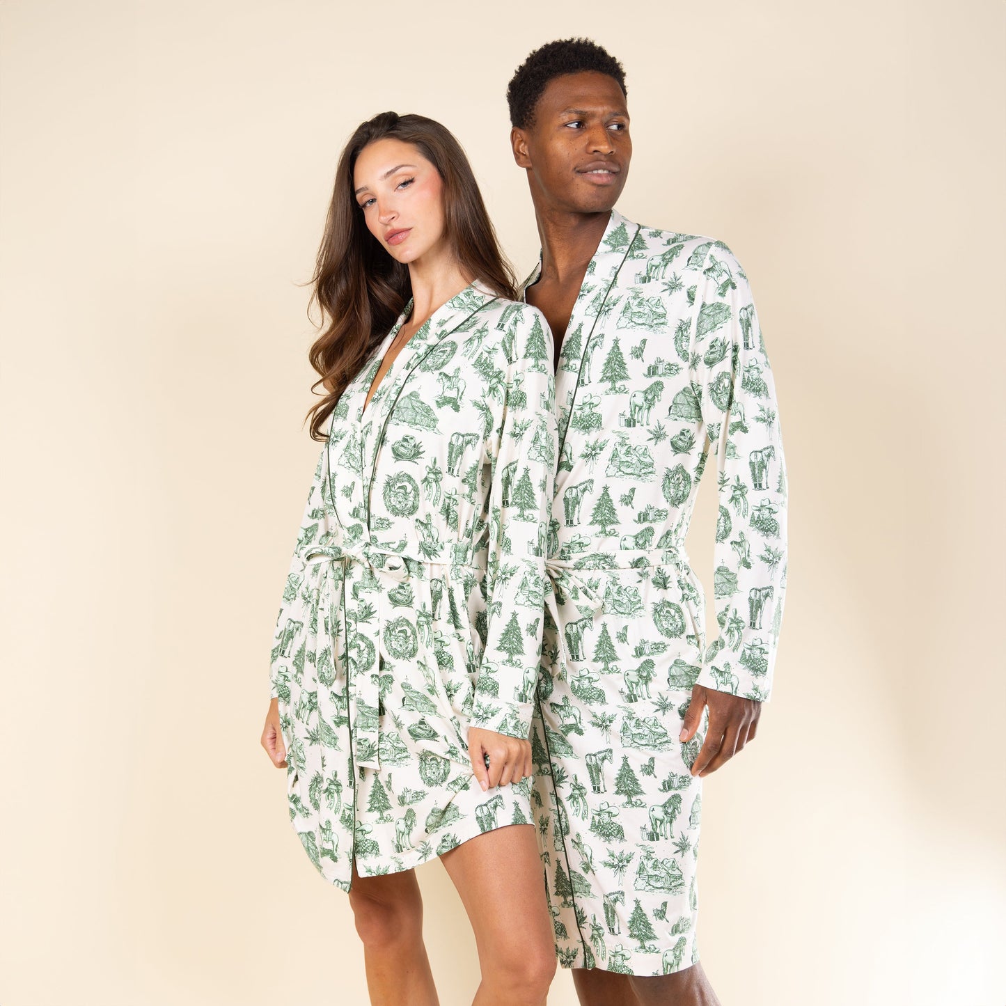 The Western Wonderland | Western Toile Long Modal Robe
