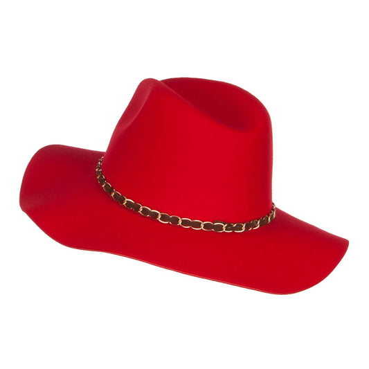 Faux Felt Chain Band Panama Hat