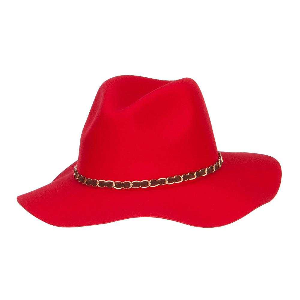 Faux Felt Chain Band Panama Hat