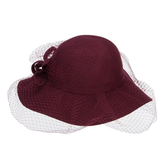 Wool Felt Floppy Hat with Net