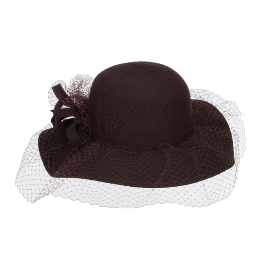 Wool Felt Floppy Hat with Net