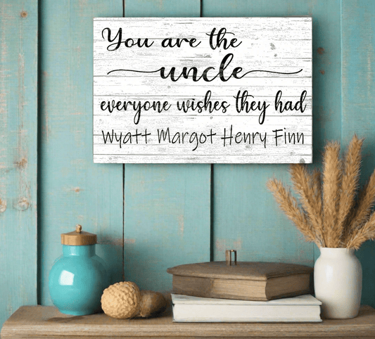 You Are The Uncle Everyone Wishes They Had Sign With Names of Nieces and Nephews