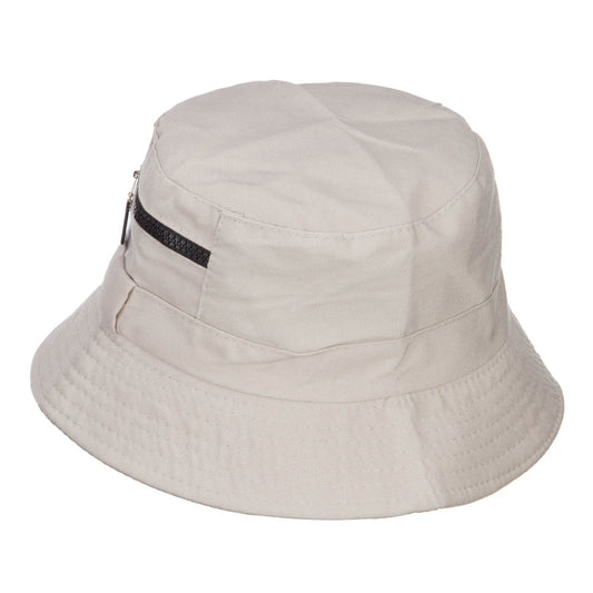 Zip Pocket Cotton Bucket Hat