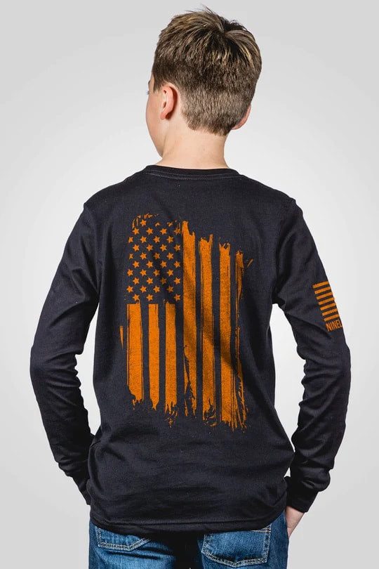 Youth Long Sleeve - America Orange