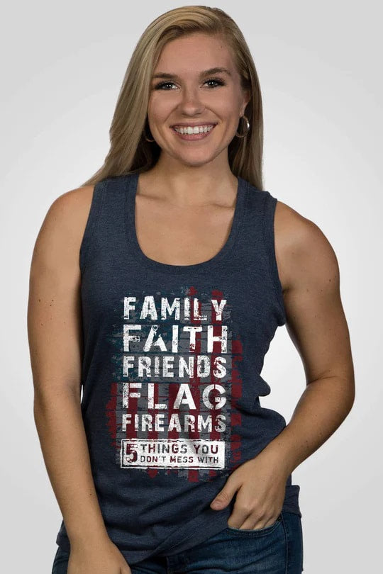 Women's Racerback Tank - 5 Things Blue