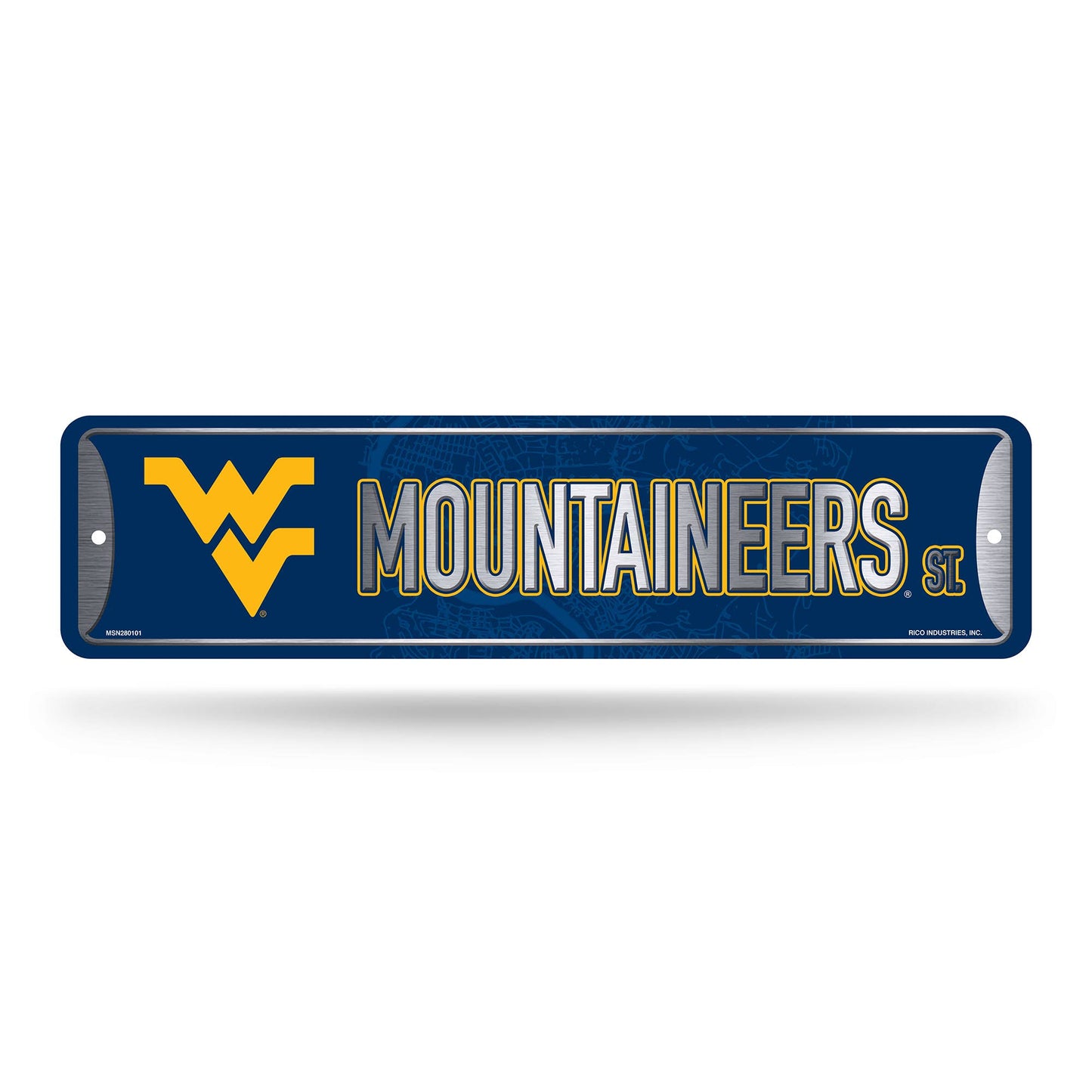 NCAA West Virginia Mountaineers Metal Street Sign