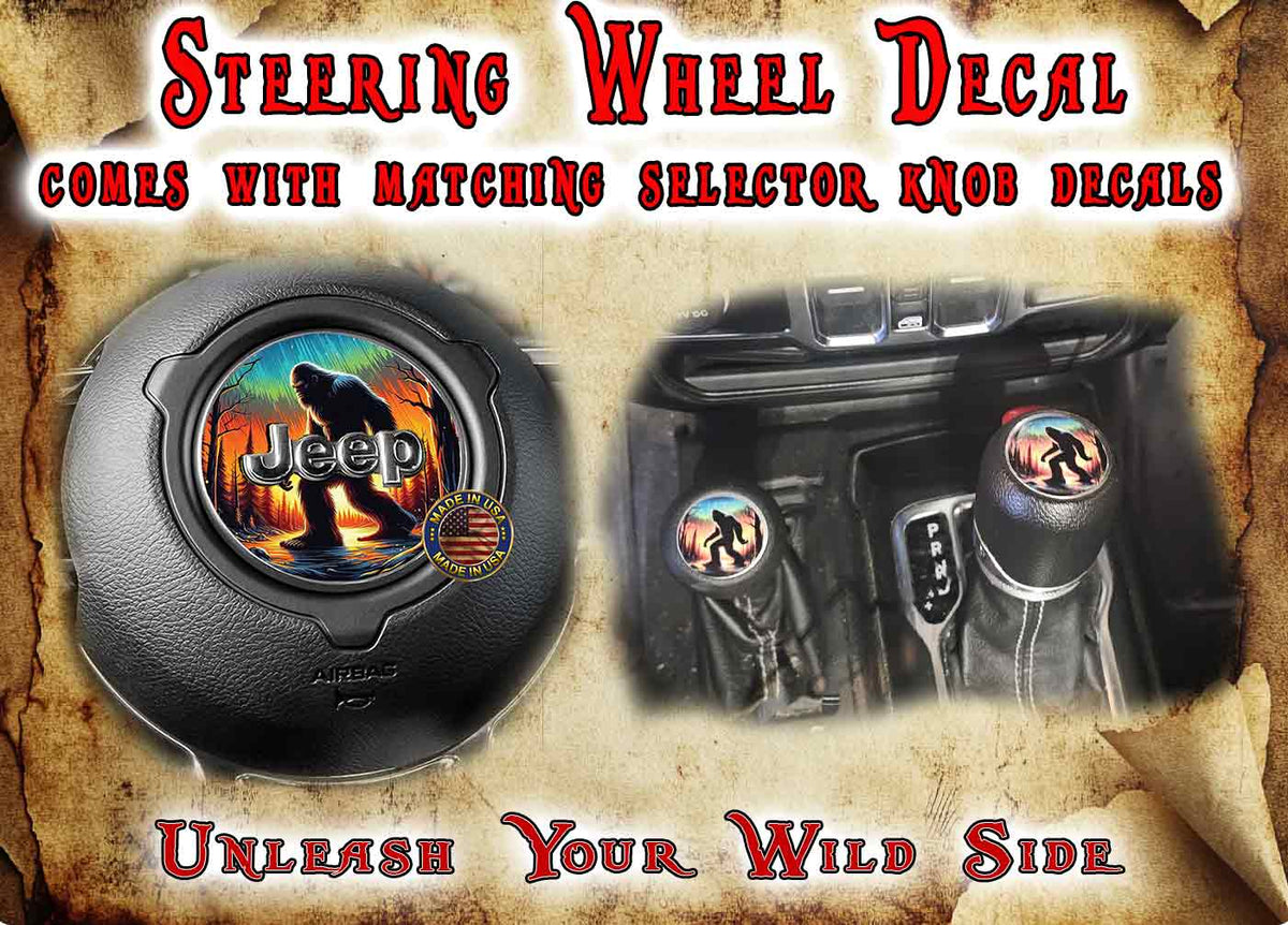 Steering wheel decal bigfoot 138