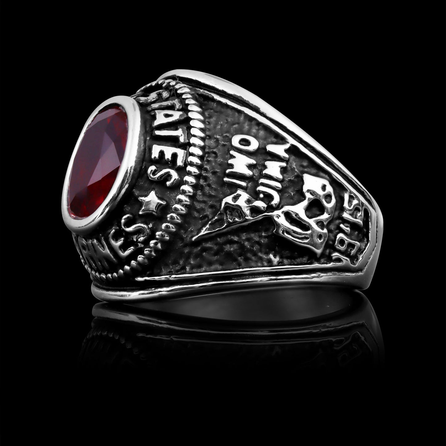 United States Military Red Stone Women's Marine Corp Ring