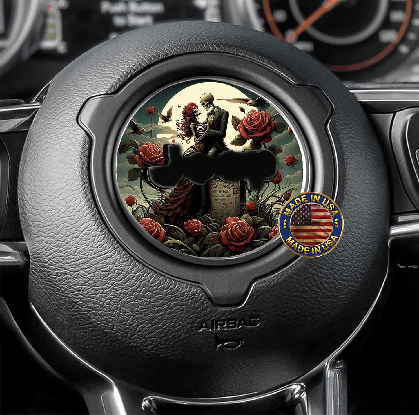 Steering wheel decal Death do us part 180