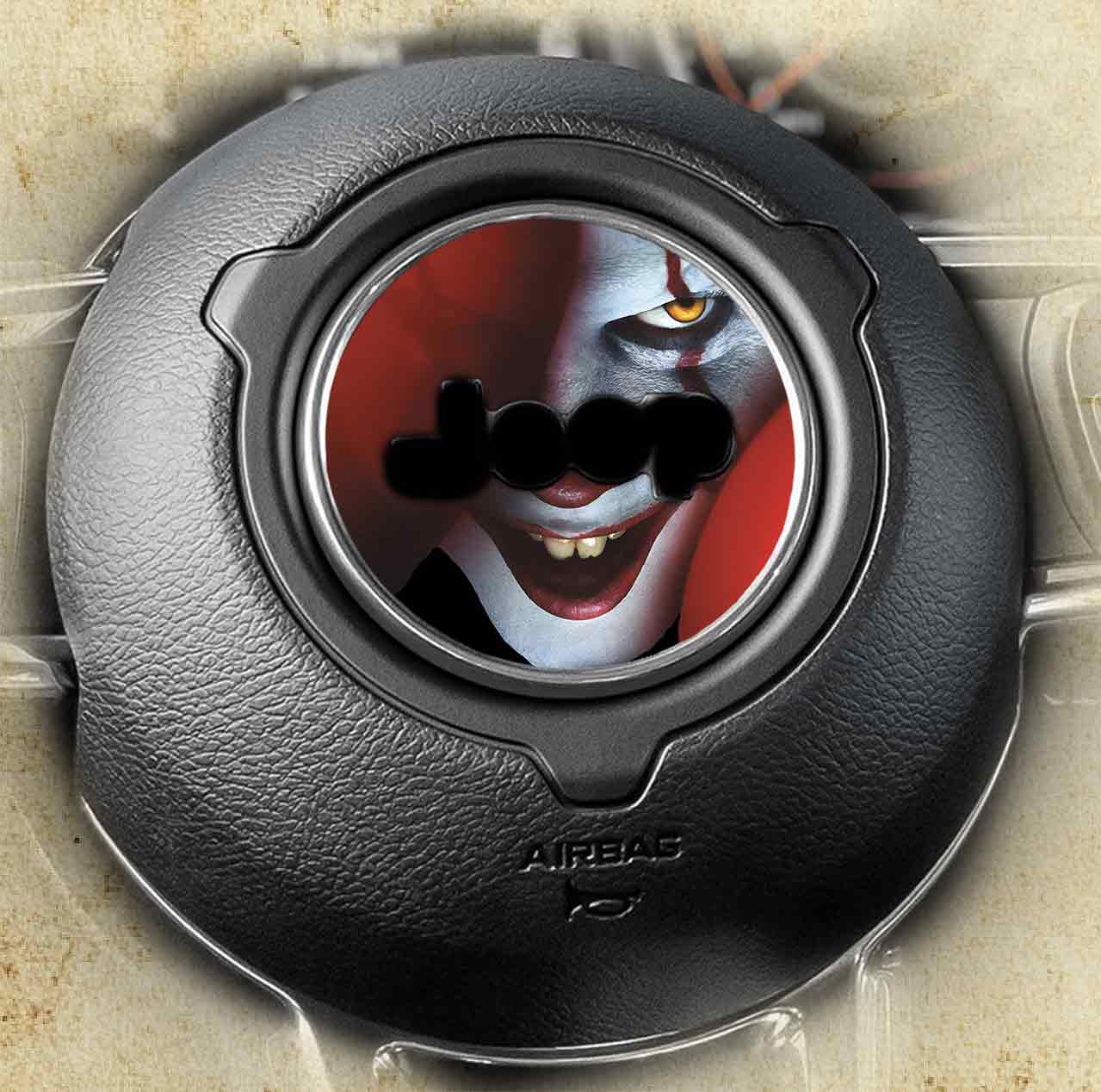 Steering wheel decal Clown face 167