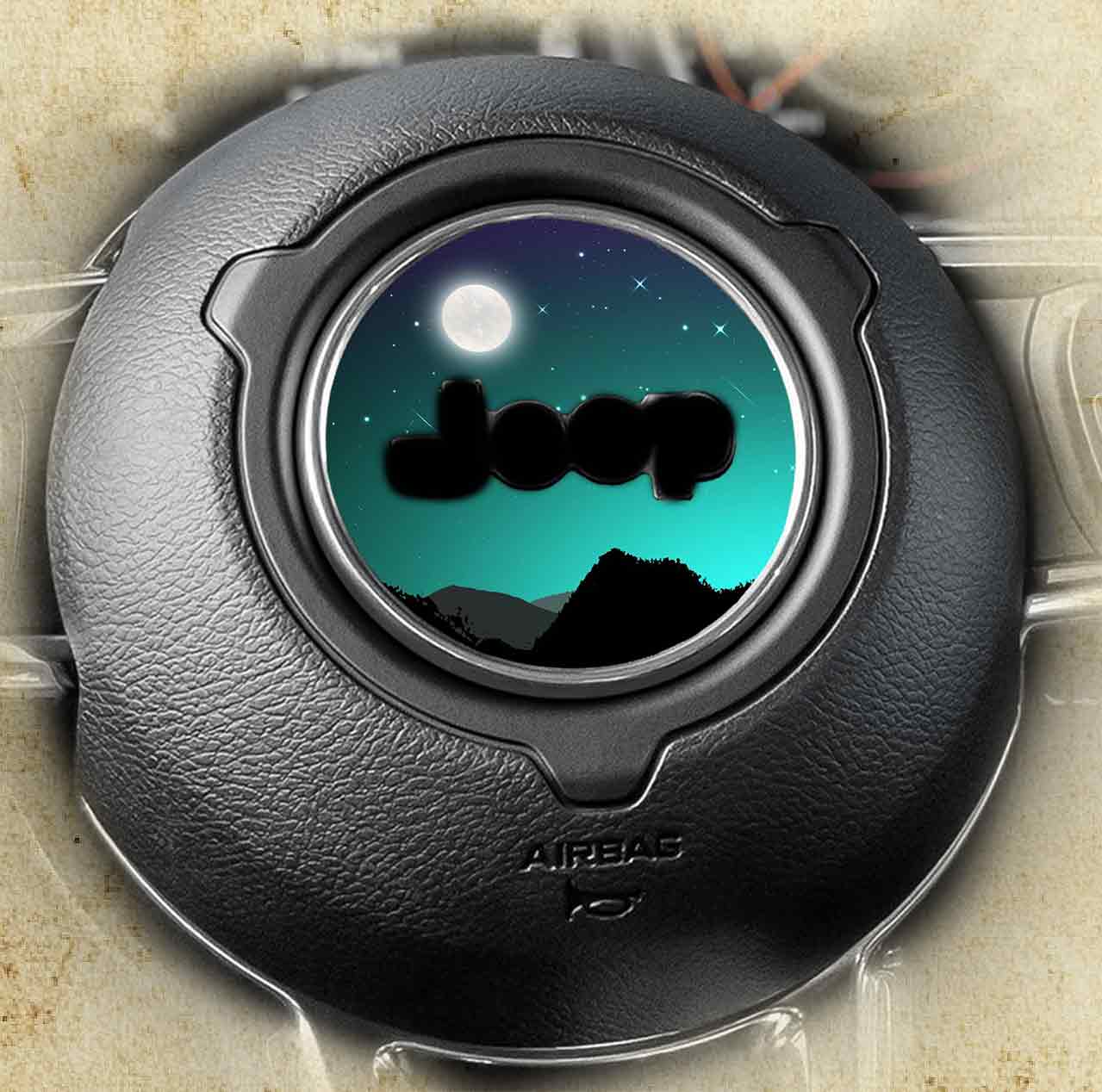 Steering wheel decal Mountain night sky 223