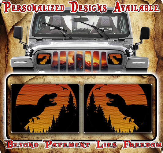 dino Eye decals for YJ or 5x7 headlights