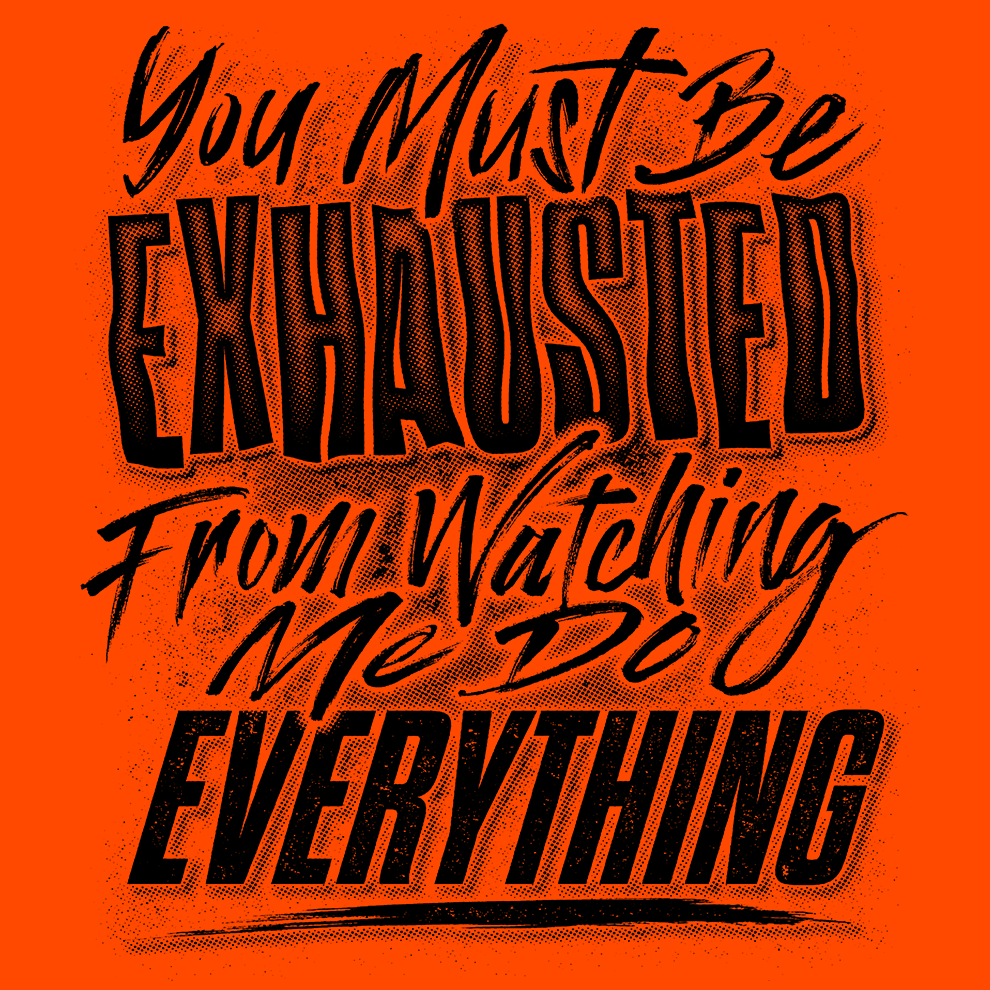 Exhausted - Safety Yellow T-Shirt