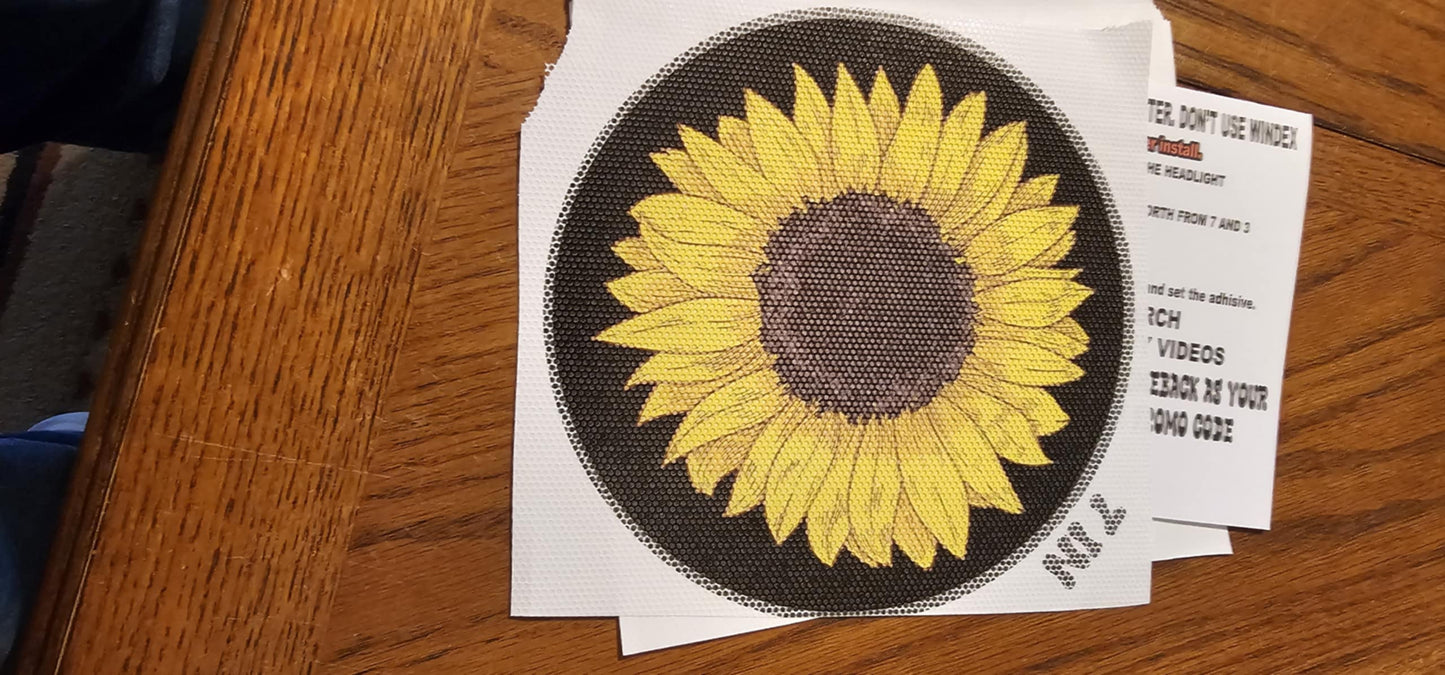 Beach sun round headlight decals