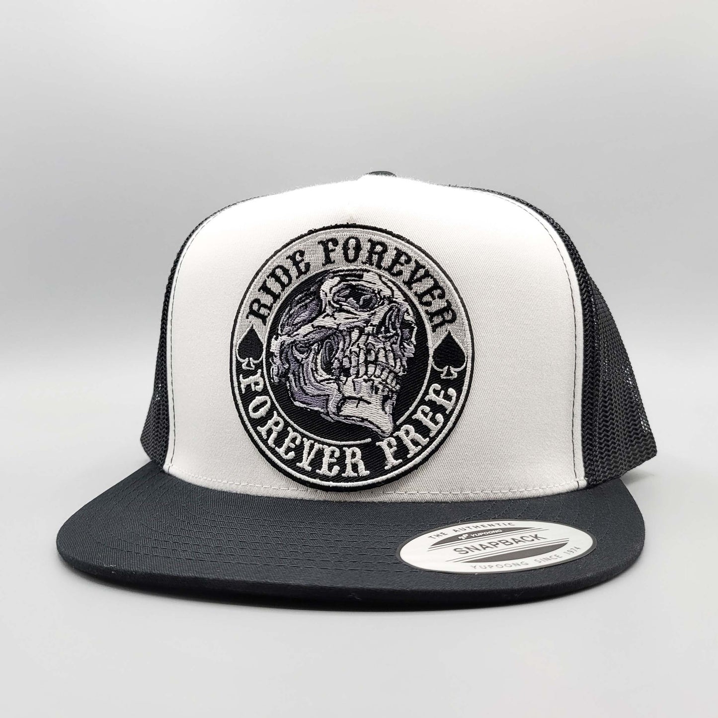 Ride Forever, Forever Free Motorcycle Trucker Hat