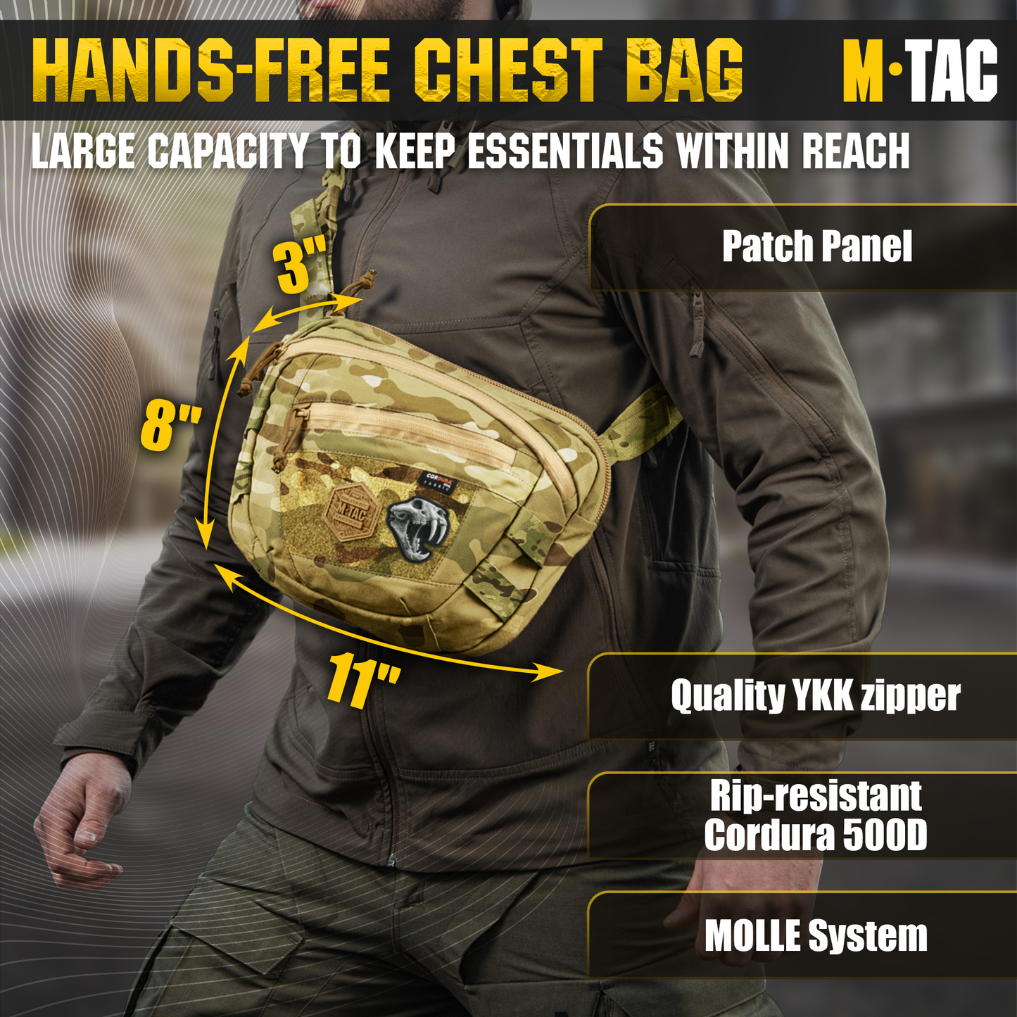 M-Tac Elite Sphaera Large Bag Gen II with Loop Panel