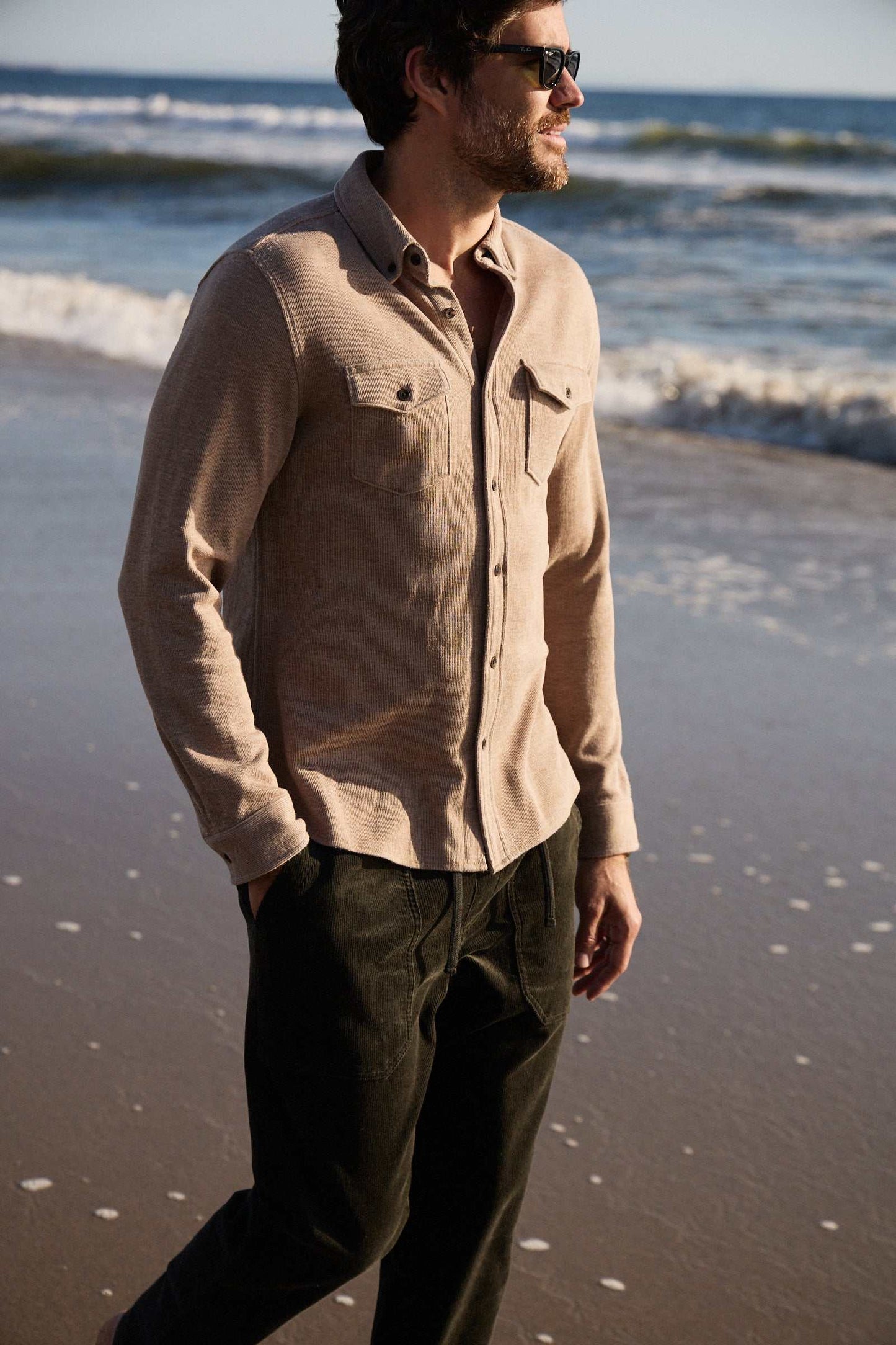 Brian Corduroy Shirt - Chinchilla