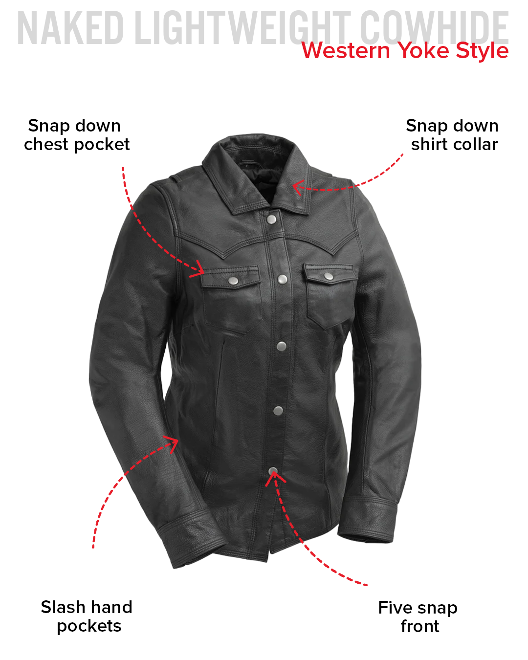 Onyx Women's Leather Motorcycle Shirt