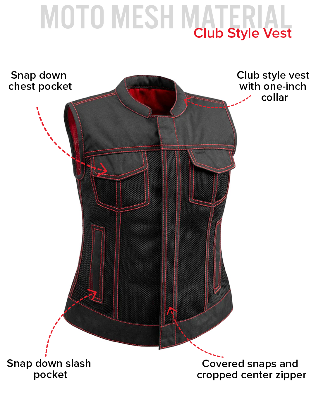 Jessica Moto Mesh Women's Motorcycle Vest