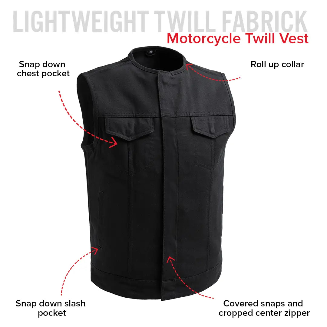 No Limit - Men's Motorcycle Twill Vest