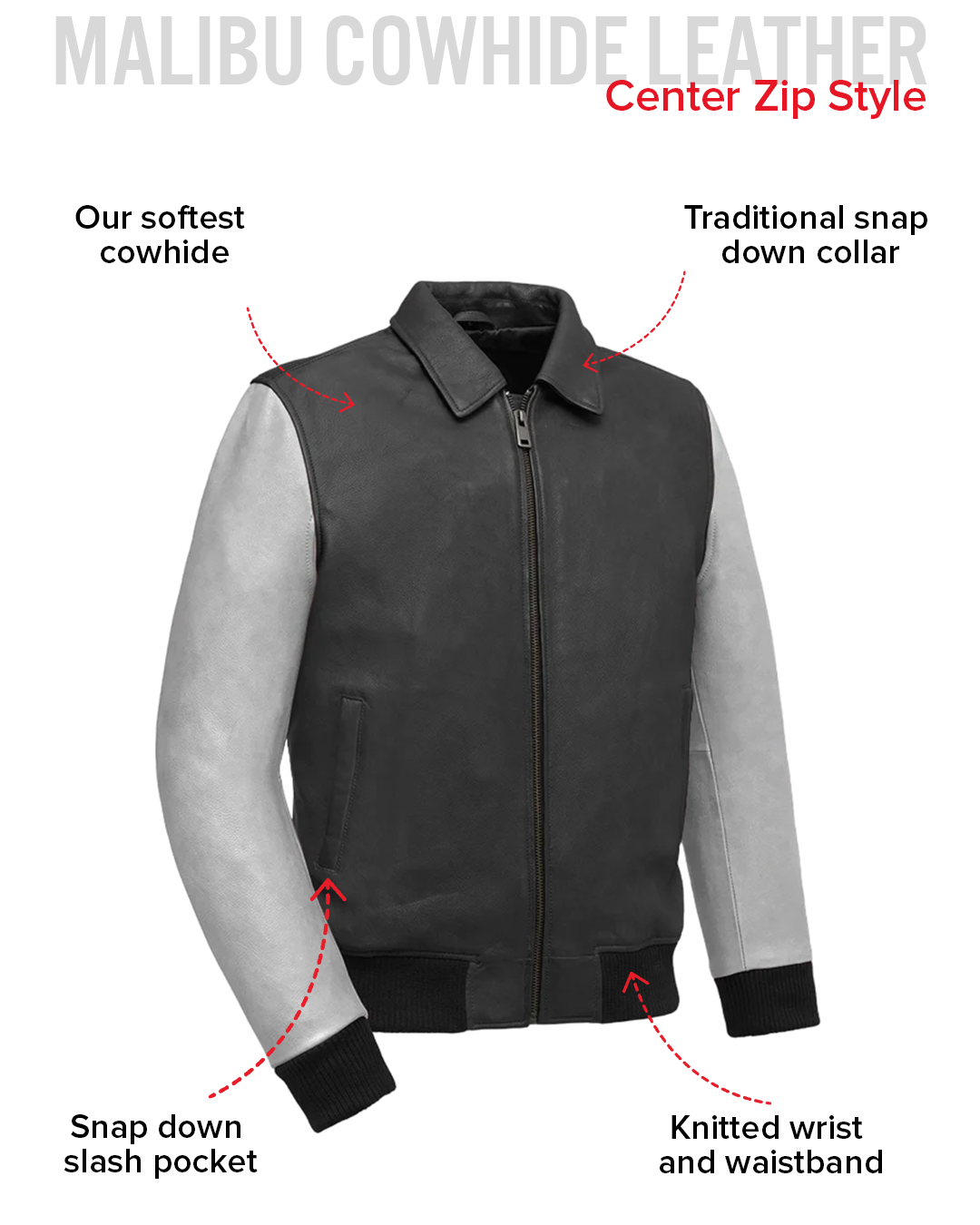 Moto Bomber Two Tone Men's Leather Jacket