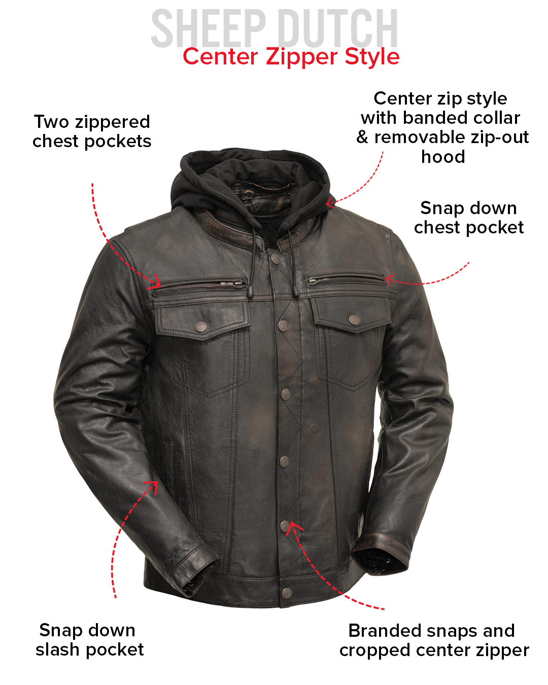 Vendetta Men's Motorcycle Leather Jacket