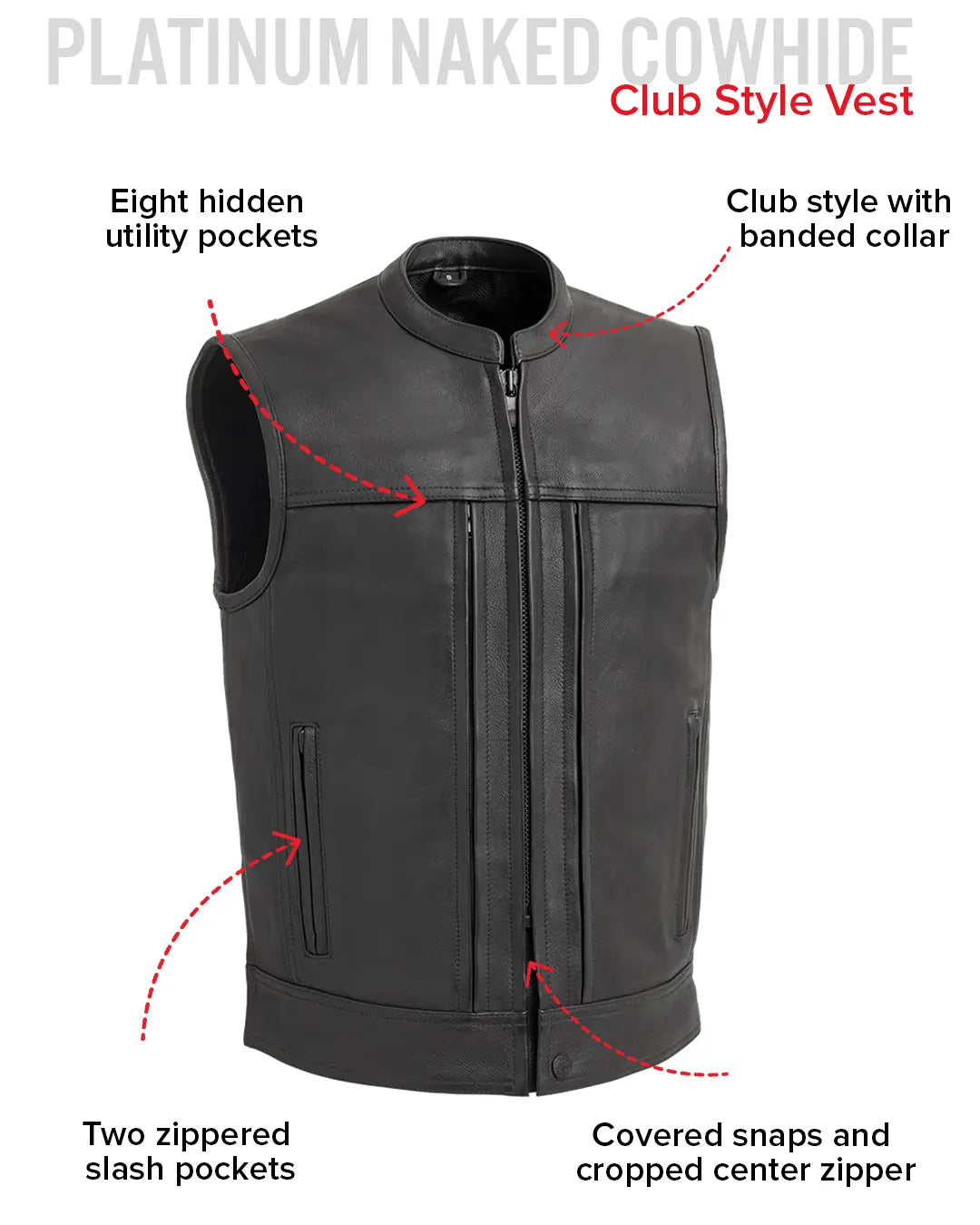 Rampage - Men's Motorcycle Leather Vest