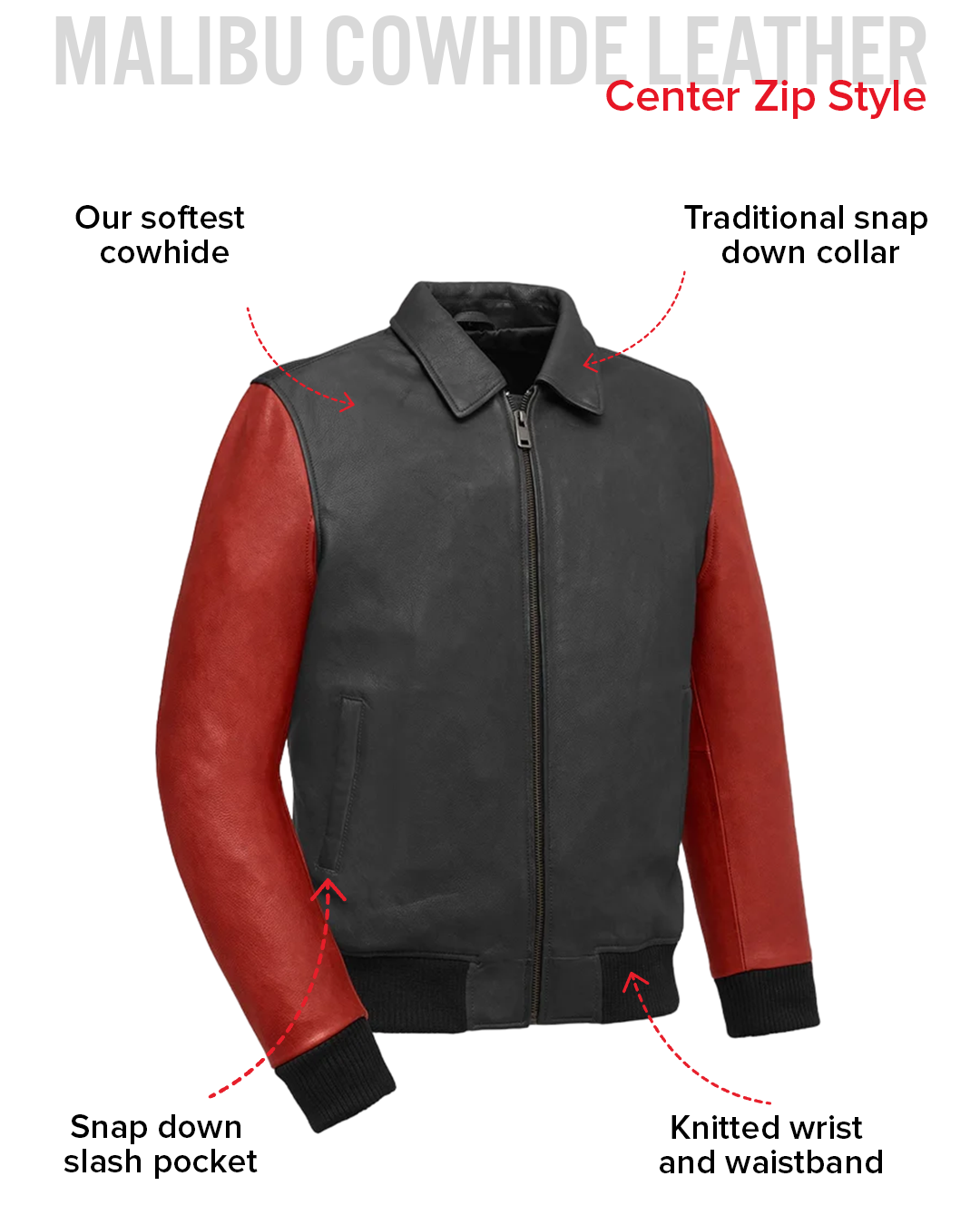 Moto Bomber Two Tone Men's Leather Jacket