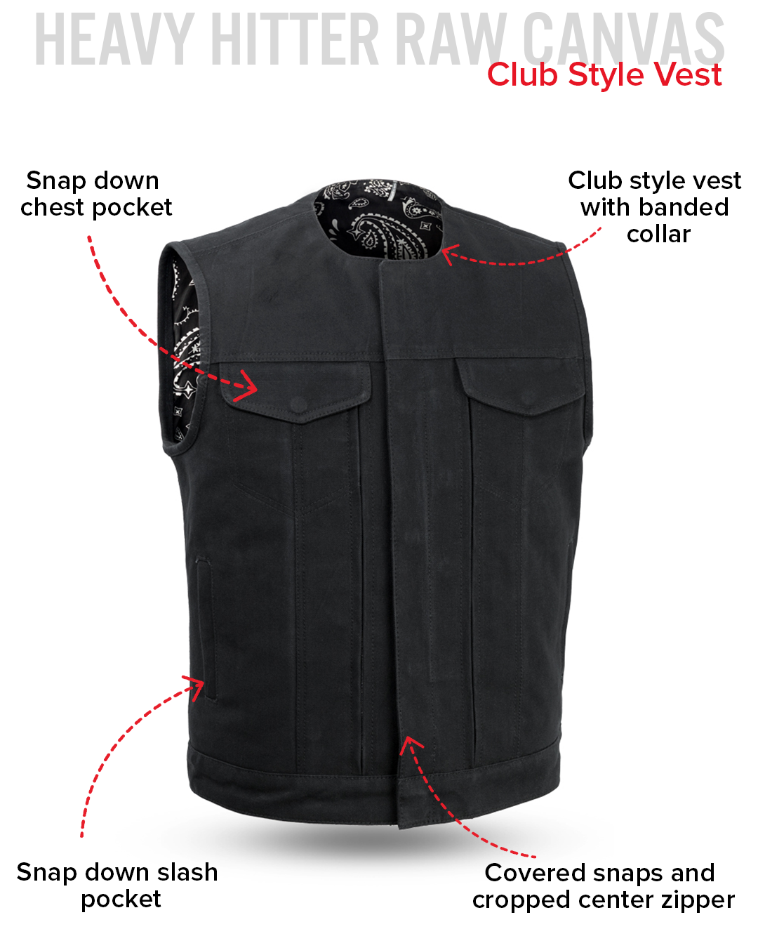 Fairfax V2 Men's Motorcycle Canvas Vest