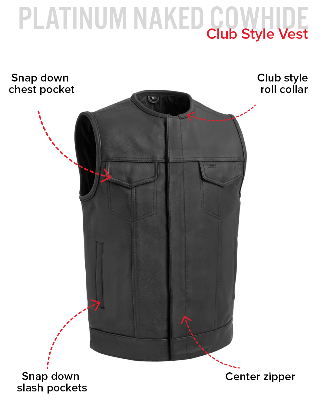 Highside Men's Motorcycle Leather Vest