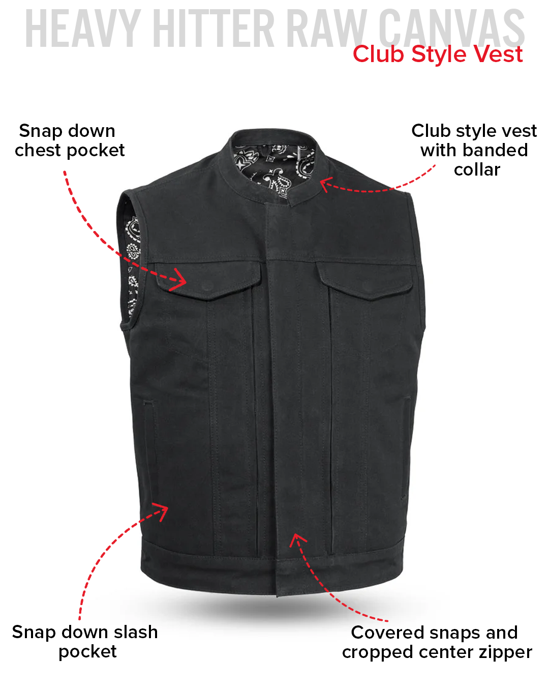 Highland V2 Men's Motorcycle Canvas Vest