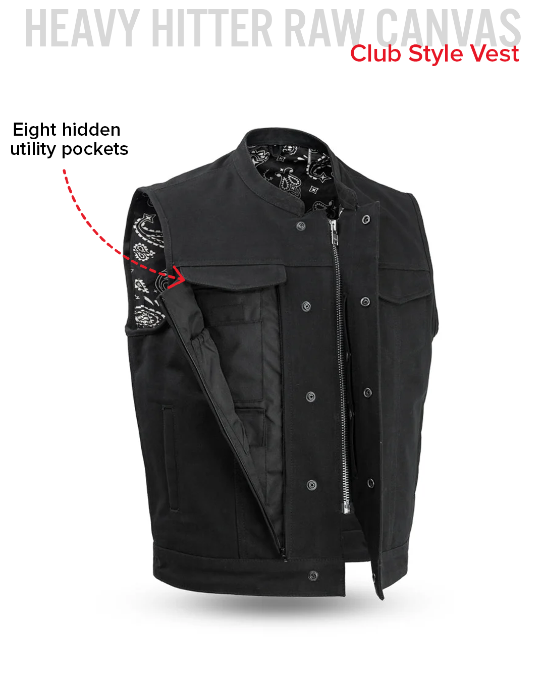 Highland V2 Men's Motorcycle Canvas Vest