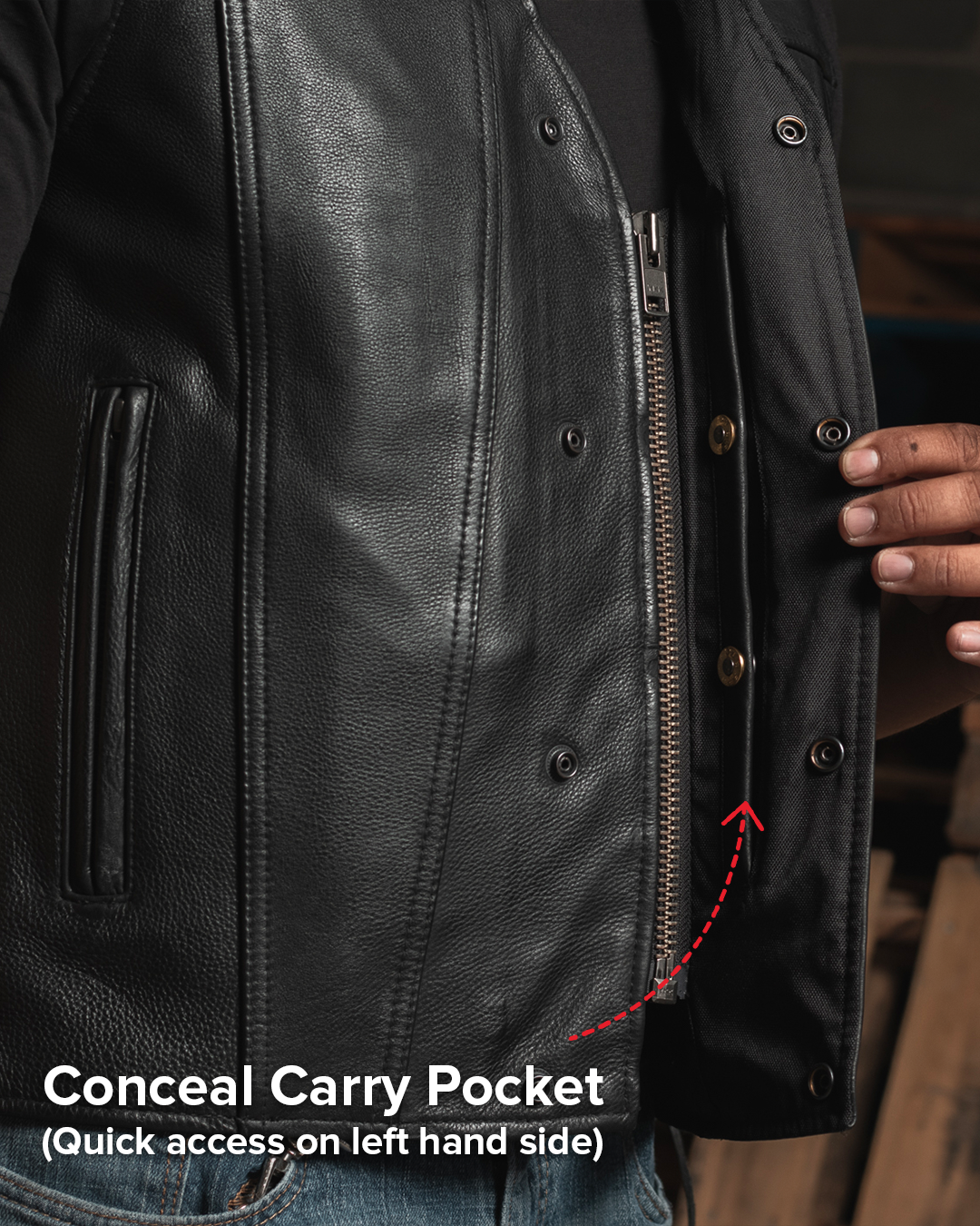 Gambler Men's Motorcycle Leather Vest