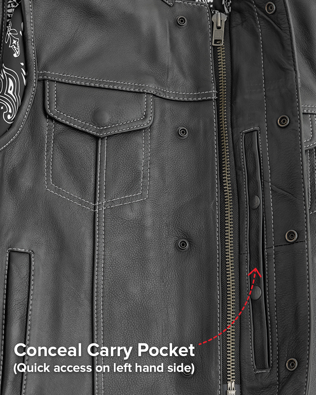 Bandit Men's Leather Motorcycle Vest