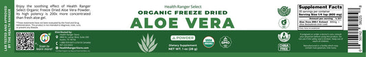 Organic Freeze Dried Aloe Vera 200:1 Extract Powder 1 oz (28g)