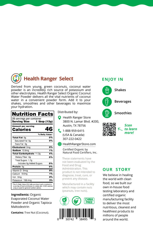 Organic Coconut Water Powder 12oz (340g)