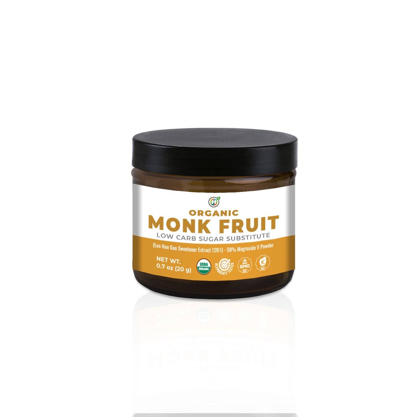 Organic Monk Fruit Extract Powder - Low Carb Sugar Substitute 0.7oz (20g)