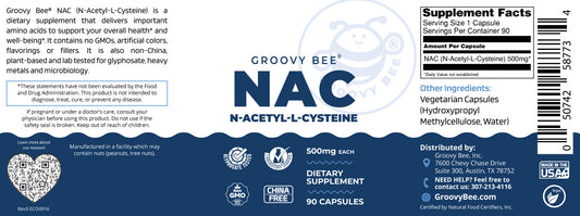 NAC (N-Acetyl-L-Cysteine) 500mg 90 Caps