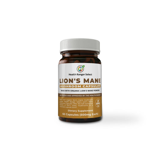 Lion's Mane Mushroom Capsules 60 Caps (500mg Each) (Made with Organic Lion's Mane Mushroom Powder)