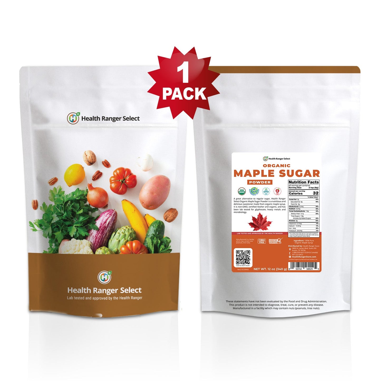 Organic Maple Sugar Powder 12oz (340g)